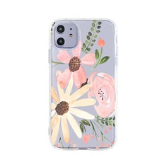 Прозрачный чехол для iPhone с цветочным принтом Shein