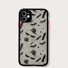 Чехол для iPhone с принтом "ресницы и тушь Shein