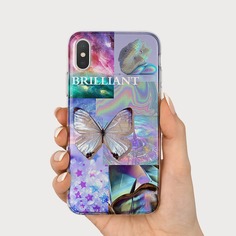 Чехол для iPhone с узором бабочки Shein