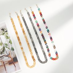 3шт акриловая цепочка для очков Shein