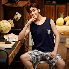 Клетка Повседневный Мужская домашняя одежда Shein