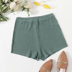 Одноцветный Повседневный Шорты Shein