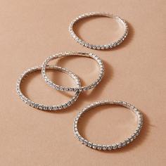 Браслет со стразами 4шт Shein