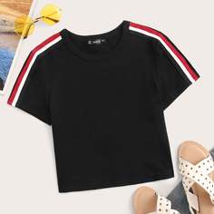 Контрастный полосатый топ Shein