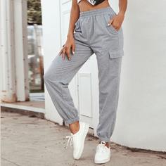 Спортивные брюки с эластичной талией и карманом Shein