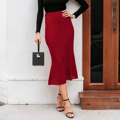 трикотажная юбка-русалка Shein