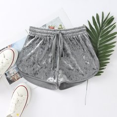 Бархатные шорты на кулиске Shein