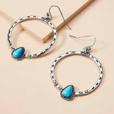 Серьги-подвески с бирюзами Shein