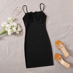 Платье на бретелях с узлом Shein
