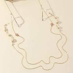 2шт цепочка для очко с искусственными жемчугами Shein