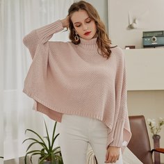 Свитер с высоким воротником без пояса Shein