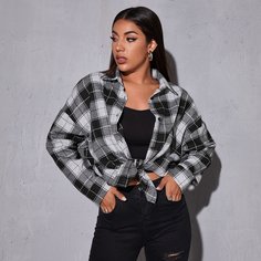 Блуза оверсайз в клетку Shein
