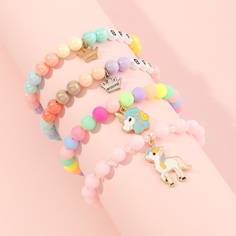 4шт браслет из бусин для девочек Shein