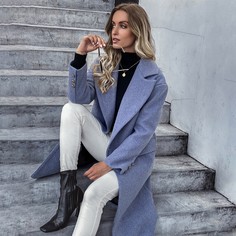 Пальто с разрезом сзади и лацканами Shein