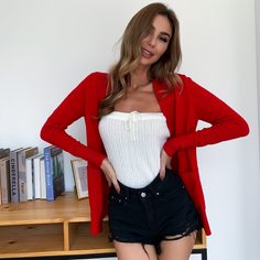 с карманами Одноцветный Повседневный Кардиганы Shein
