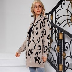 с карманами Принт Повседневный Кардиганы Shein