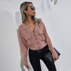 Блуза с пуговицами и карманом Shein