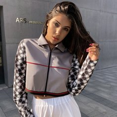 на молнии Геометрический Повседневный жакеты Shein