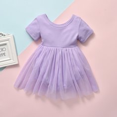 Боди с сетчатой отделкой и бантом сзади для девочек Shein