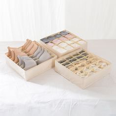 3шт коробка для хранения нижнего белья Shein