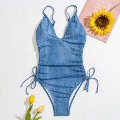 Слитный купальник с узлом Shein