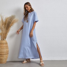 Платье в полоску с разрезом Shein