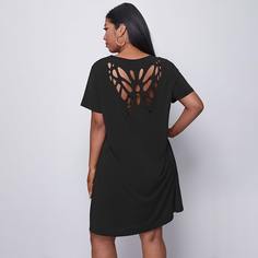 Полый Животный Повседневный Платья размер плюс Shein