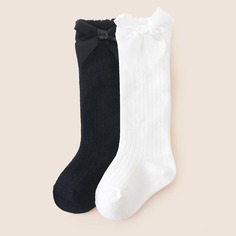 2 пары носки с бантом для девочек Shein