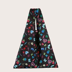 Складная сумка-шоппер с принтом цветка и бабочки Shein