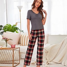 Клетка Повседневный Пижама Shein