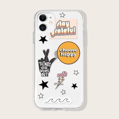 Прозрачный чехол для iPhone с узором звезды Shein