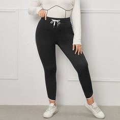 Леггинсы размера плюс на кулиске Shein