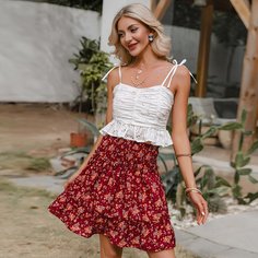 Юбка с цветочным принтом Shein