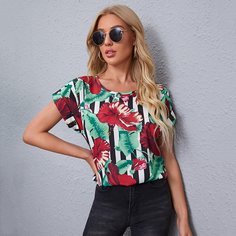 Полосатый Бохо Блузы Shein
