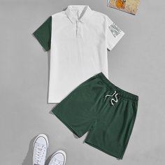 Мужская рубашка-поло и шорты Shein