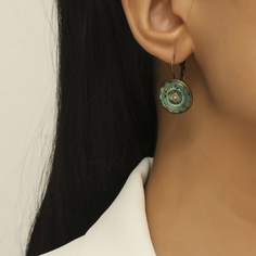 Круглые серьги с цветочным узором Shein