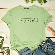 Футболка с текстовым принтом Shein