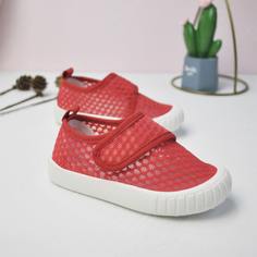 Сетчатые кроссовки на липучке для девочек Shein