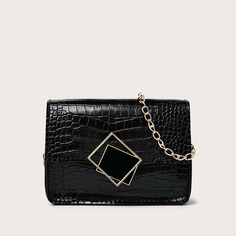 Сумка на цепочке с крокодиловым узором Shein