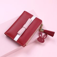 Короткий кошелек с бантом и бахромой Shein