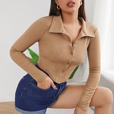 Однобортный асимметричный топ Shein