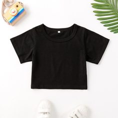 Короткая футболка для девочек Shein