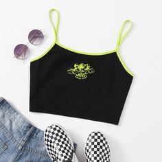 Короткий топ с ремешком в полоску Angel and Letters Shein