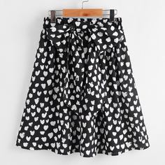 Юбка с узлом и принтом для девочек Shein