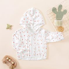 Пальто с капюшоном и мультипликационным принтом для девочек Shein