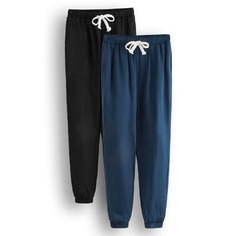 Однотонные брюки на кулиске для мальчиков 2шт Shein