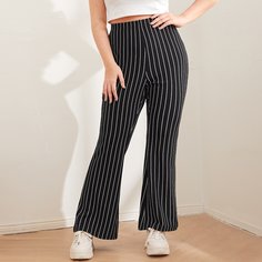 Брюки-клёш размера плюс в полоску Shein