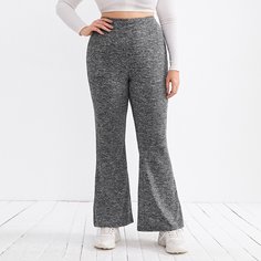 Однотонные расклешенные брюки размера плюс Shein