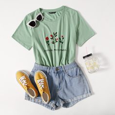 Топ с вышивкой Shein