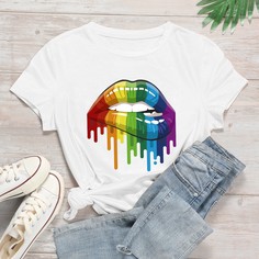 Футболка с круглым вырезом и графическим принтом Shein
